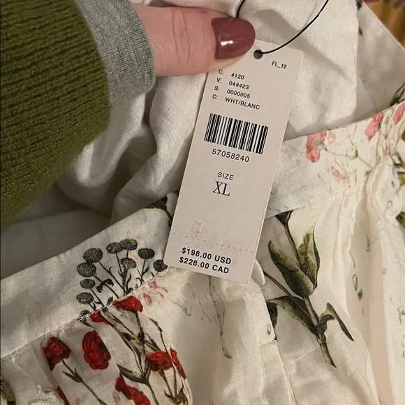 Anthropologie White Floral A-Line Maxi Skirt - Picture 4 of 4